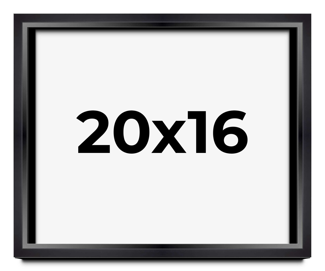 20x16 Modern Shadow Box 1.5" Depth Black Picture Frame - UV Acrylic, Backing, Hanging Hardware